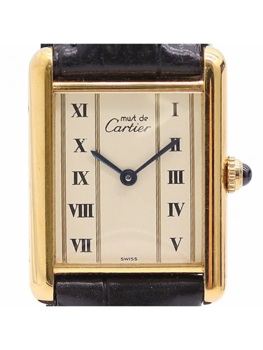 Cartier Must Tank LM 925 Sterling Silver Ivory Dial Roman Watch